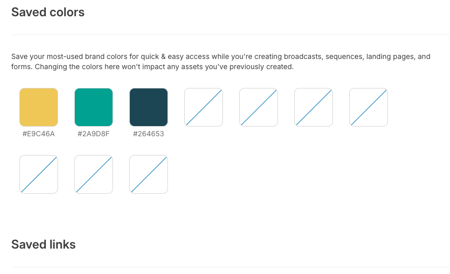 Kit saved brand colors screenshot