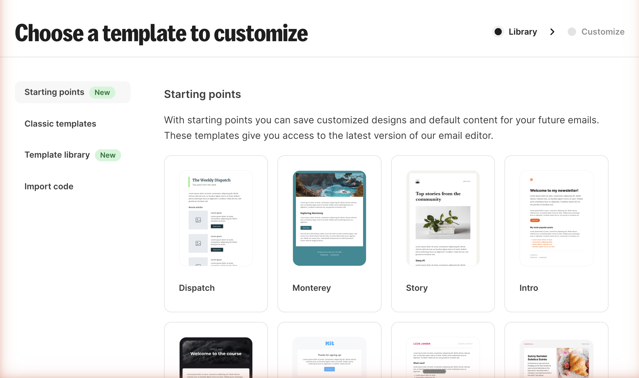 Kit email templates screenshot